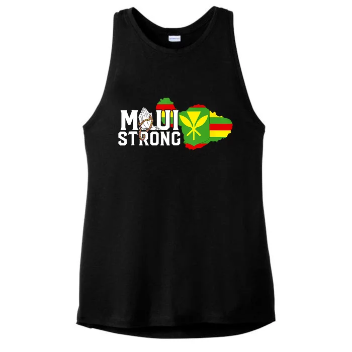 Pray For Maui Hawaii Strong We Stay With Maui Ladies Tri-Blend Wicking Tank