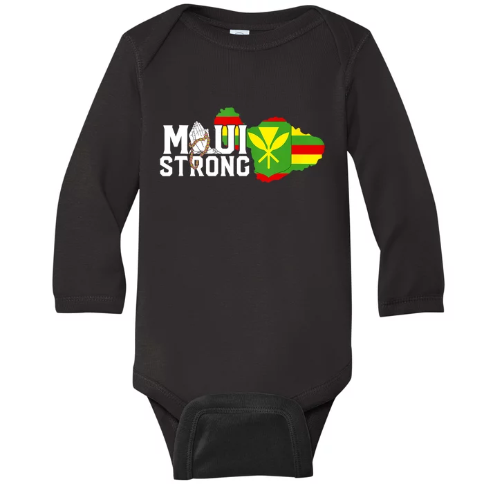 Pray For Maui Hawaii Strong We Stay With Maui Baby Long Sleeve Bodysuit