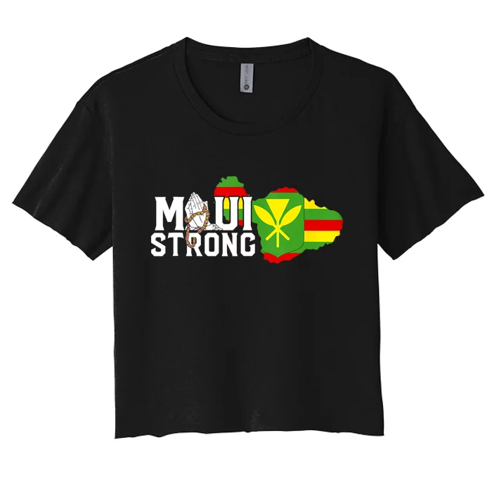 Pray For Maui Hawaii Strong We Stay With Maui Women's Crop Top Tee