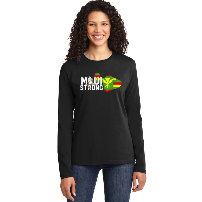 Pray For Maui Hawaii Strong We Stay With Maui Ladies Long Sleeve Shirt