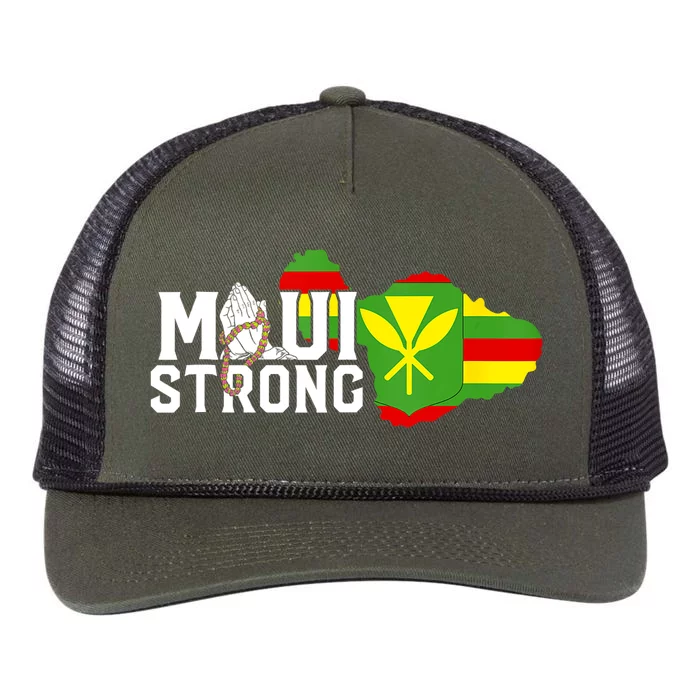 Pray For Maui Hawaii Strong We Stay With Maui Retro Rope Trucker Hat Cap