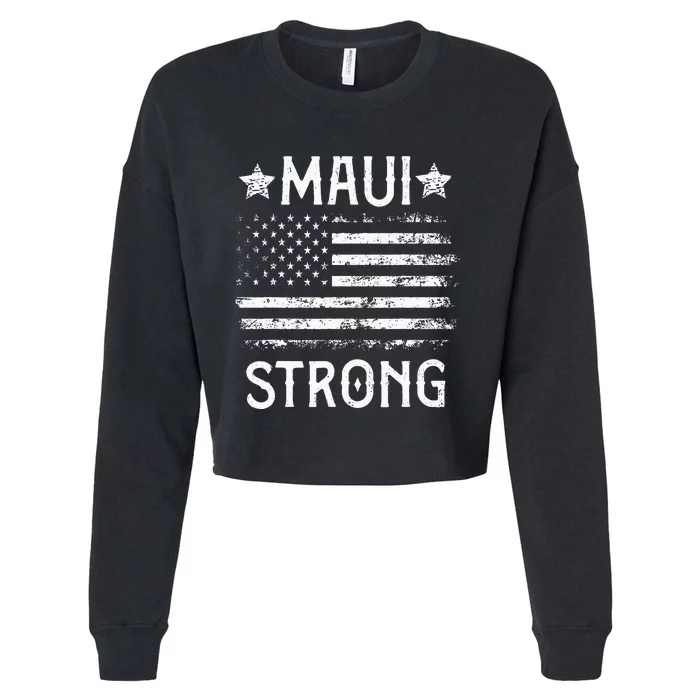 Pray For Maui Hawaii Strong Cropped Pullover Crew