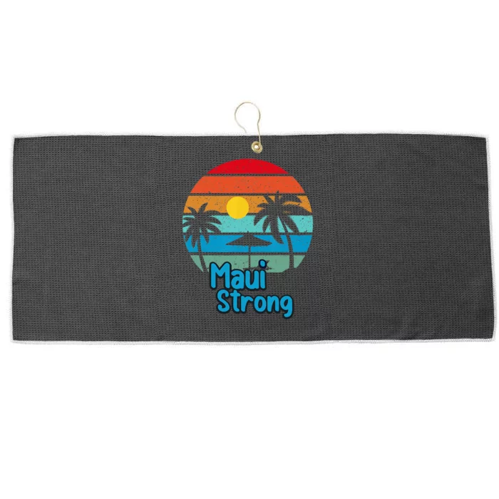 Pray For Maui Hawaii Strong Large Microfiber Waffle Golf Towel