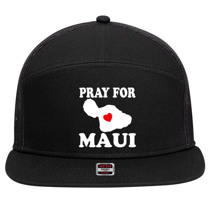 Pray For Maui Hawaii Wildflower Support Men Women 7 Panel Mesh Trucker Snapback Hat