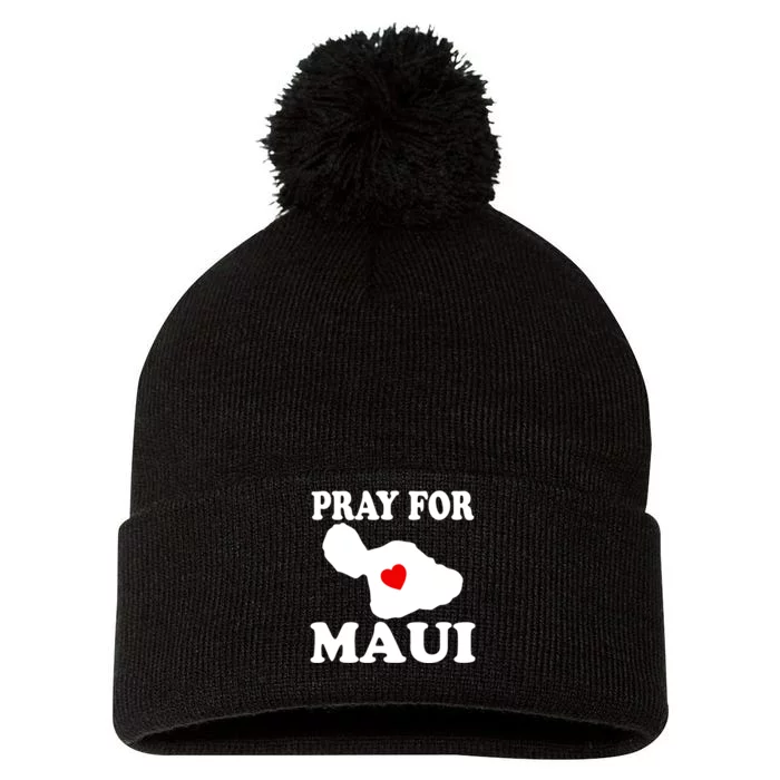 Pray For Maui Hawaii Wildflower Support Men Women Pom Pom 12in Knit Beanie