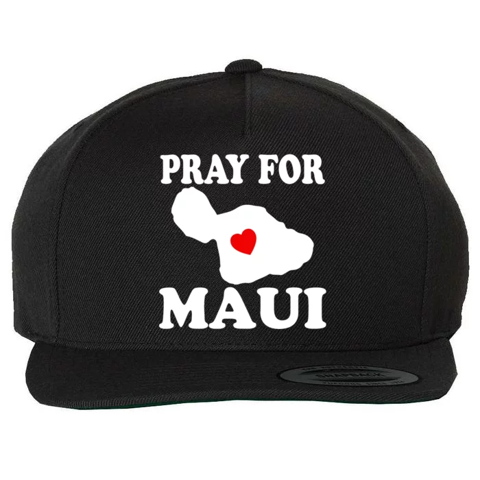 Pray For Maui Hawaii Wildflower Support Men Women Wool Snapback Cap