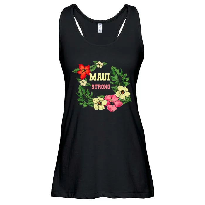 Pray For Maui Hawaii Strong Lahaina Hawaiian Floral Ladies Essential Flowy Tank