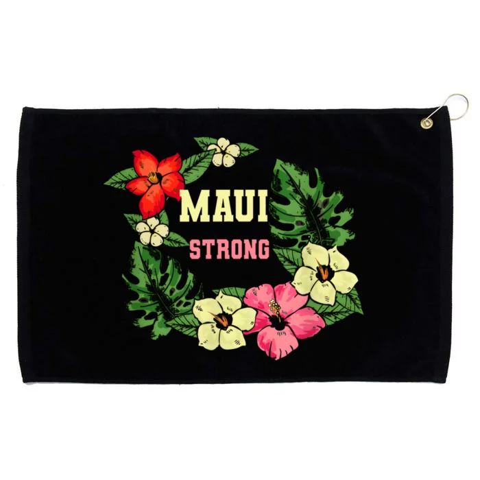 Pray For Maui Hawaii Strong Lahaina Hawaiian Floral Grommeted Golf Towel