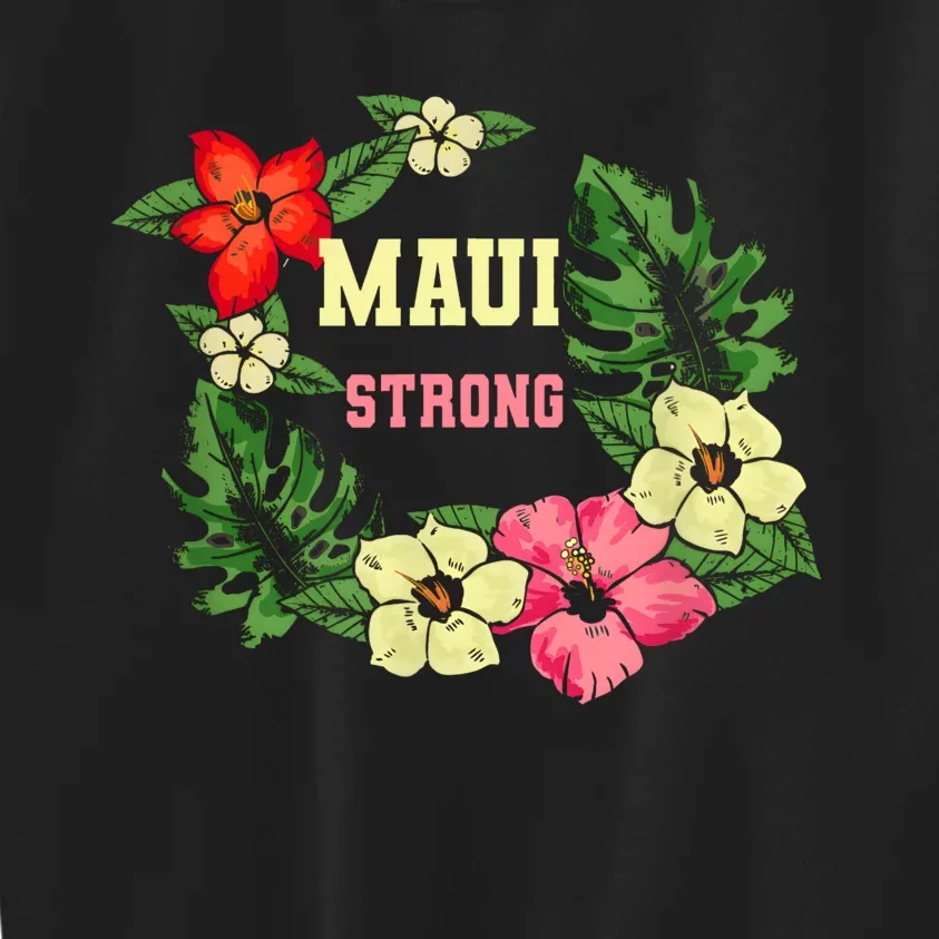 Pray For Maui Hawaii Strong Lahaina Hawaiian Floral Kids Sweatshirt