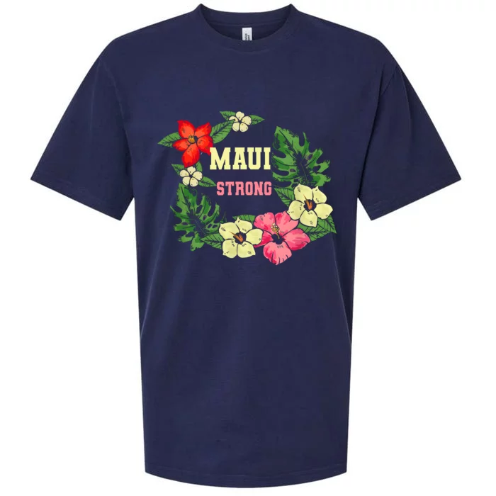 Pray For Maui Hawaii Strong Lahaina Hawaiian Floral Sueded Cloud Jersey T-Shirt