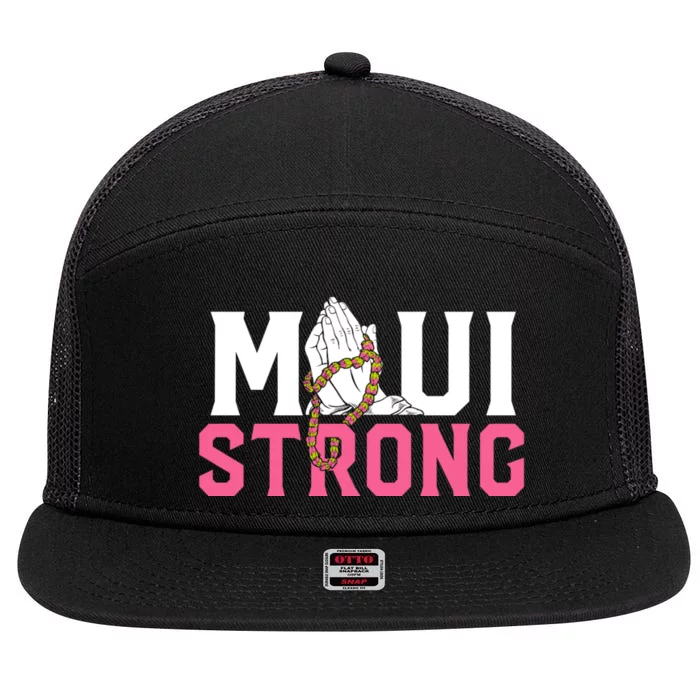 Pray For Maui Hawaii Strong 7 Panel Mesh Trucker Snapback Hat