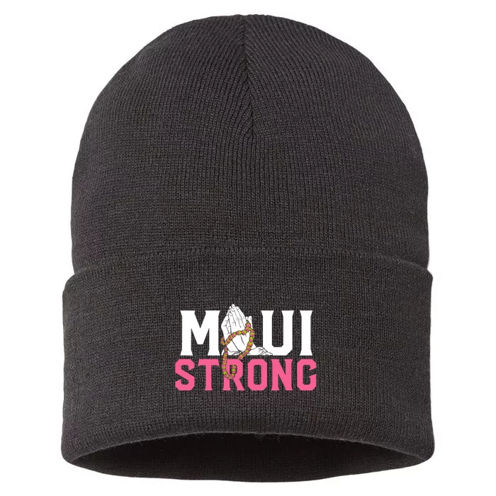 Pray For Maui Hawaii Strong Sustainable Knit Beanie