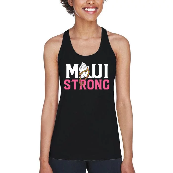 Pray For Maui Hawaii Strong Women's Racerback Tank