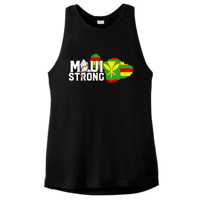 Pray For Maui Hawaii Strong Ladies Tri-Blend Wicking Tank