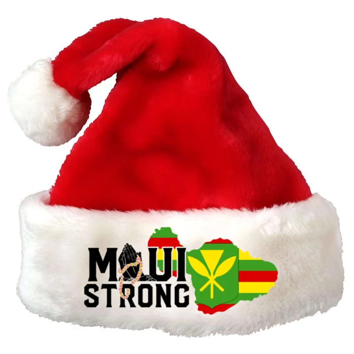 Pray For Maui Hawaii Strong Premium Christmas Santa Hat