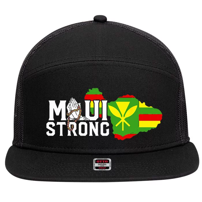 Pray For Maui Hawaii Strong 7 Panel Mesh Trucker Snapback Hat