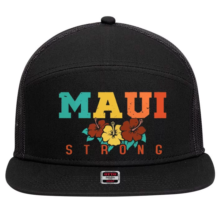 Pray For Maui Hawaii Strong 7 Panel Mesh Trucker Snapback Hat