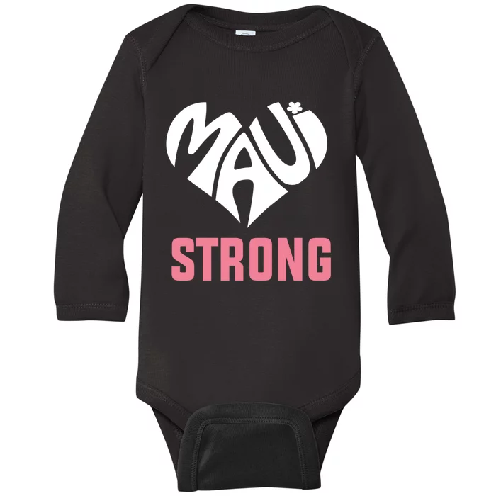 Pray For Maui Hawaii Strong Baby Long Sleeve Bodysuit