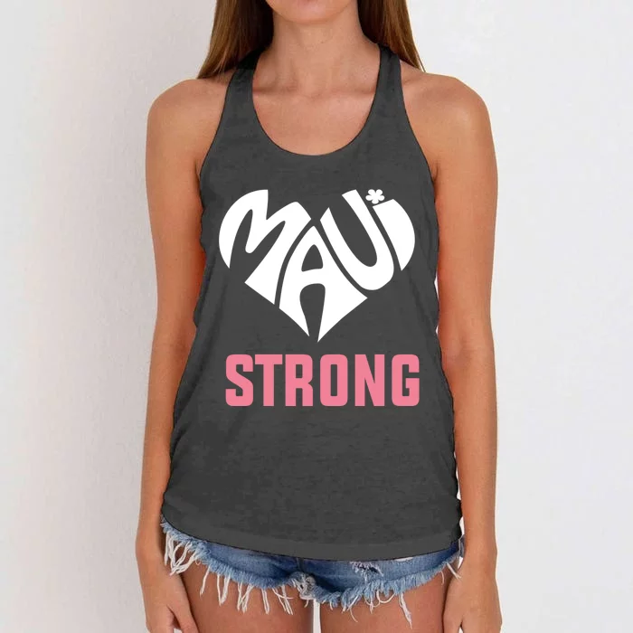 Pray For Maui Hawaii Strong Women's Knotted Racerback Tank