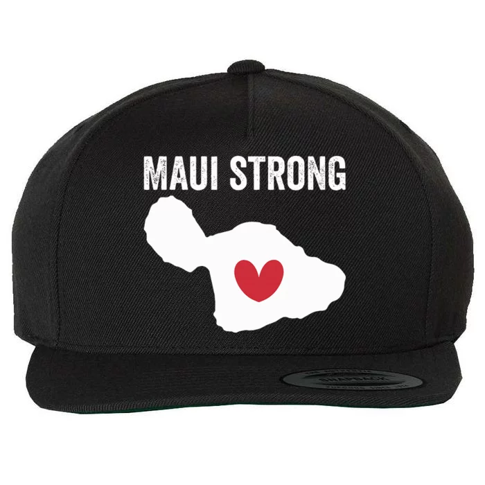 Pray For Maui Hawaii Strong Wool Snapback Cap