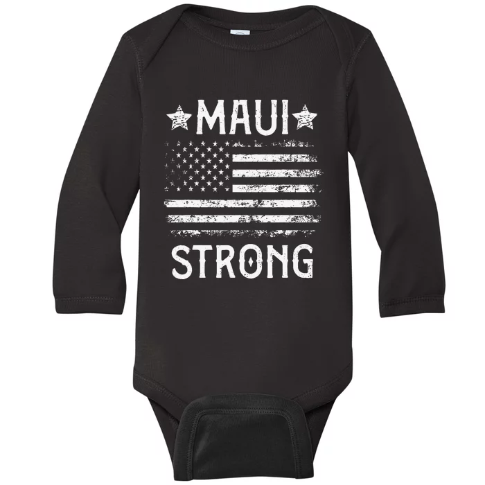 Pray For Maui Hawaii Strong Love Baby Long Sleeve Bodysuit