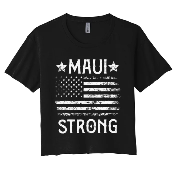 Pray For Maui Hawaii Strong Love Women's Crop Top Tee