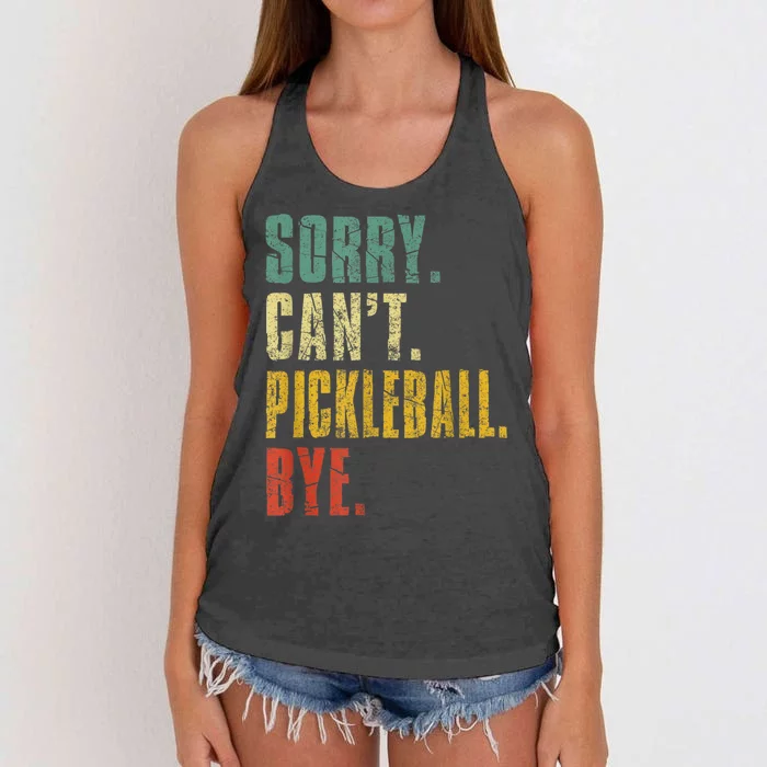 Pickleball For Men Funny Sorry Cant Pickleball Women's Knotted Racerback Tank