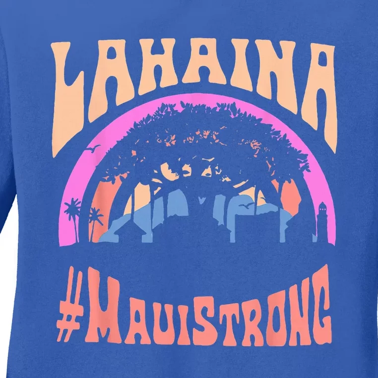 Pray For Maui Hawaii Strong Tee Apparel Matching Family Ladies Long Sleeve Shirt