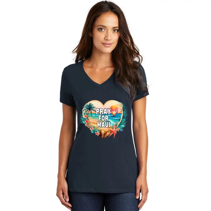 Pray For Maui Hawaii Strong Women's V-Neck T-Shirt