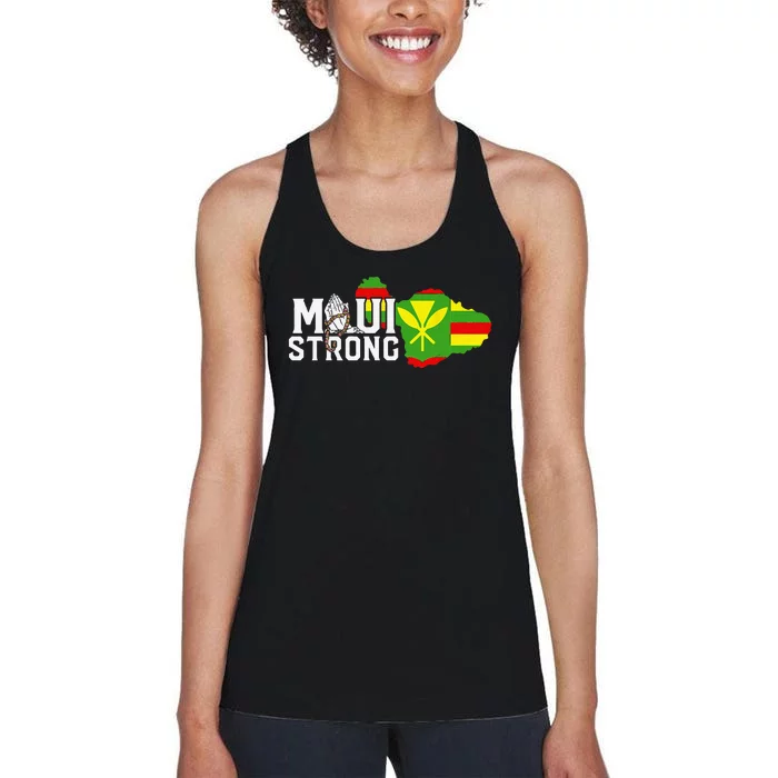 Pray For Maui Hawaii StrongFunny Cute Women's Racerback Tank