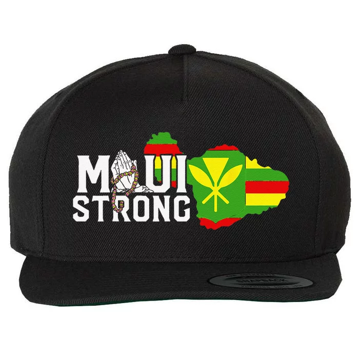 Pray For Maui Hawaii StrongFunny Cute Wool Snapback Cap