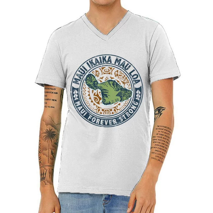 Pray For Maui Hawaii Strong V-Neck T-Shirt