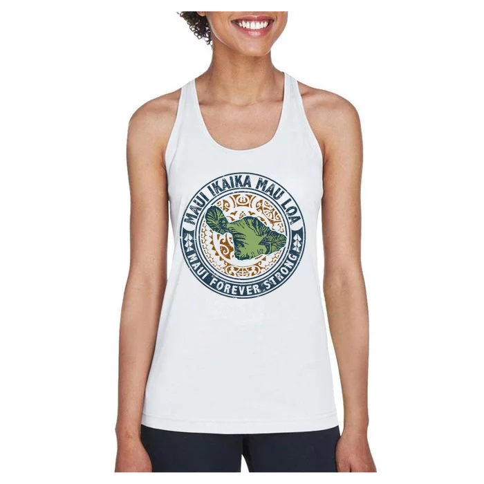 Pray For Maui Hawaii Strong Women's Racerback Tank