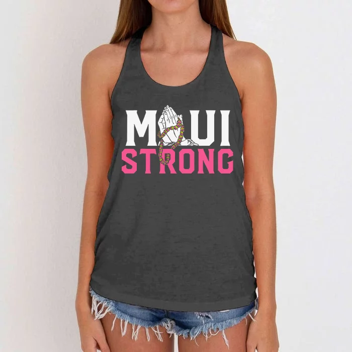 Pray For Maui Hawaii StrongFunny Gift Women's Knotted Racerback Tank