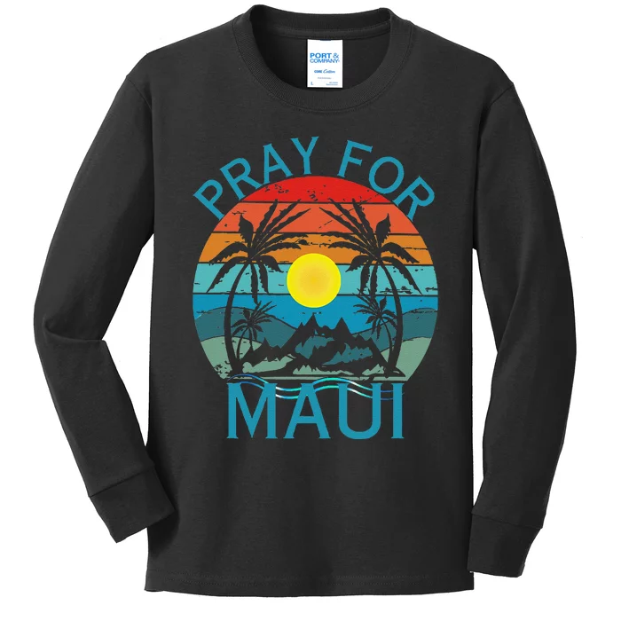 Pray For Maui Hawaii Wildflower Support Men Women Kids Long Sleeve Shirt