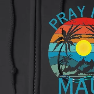 Pray For Maui Hawaii Wildflower Support Men Women Full Zip Hoodie