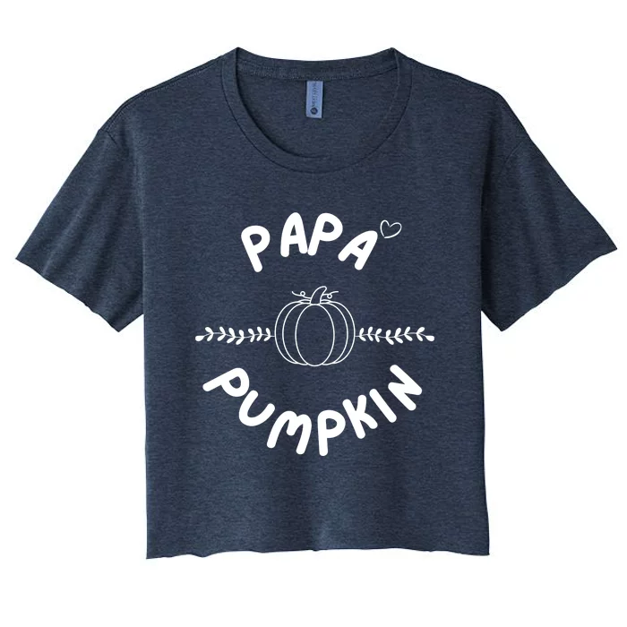 Pumpkin Family Mama Pumpkin Papa Pumpkin Little Pumpkin Thanksgiving Family Women's Crop Top Tee