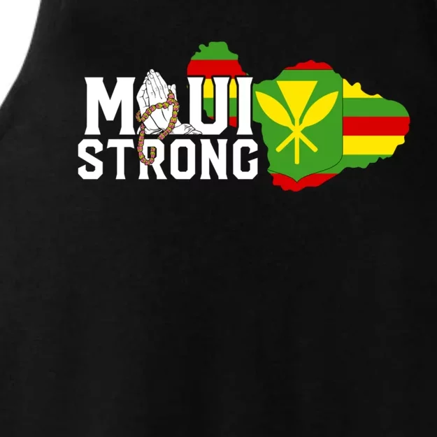 Pray For Maui Hawaii Strong Maui Wildfire Support Ladies Tri-Blend Wicking Tank