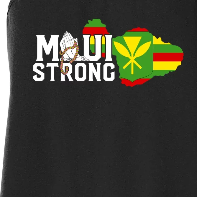 Pray For Maui Hawaii Strong Maui Wildfire Support Women's Racerback Tank