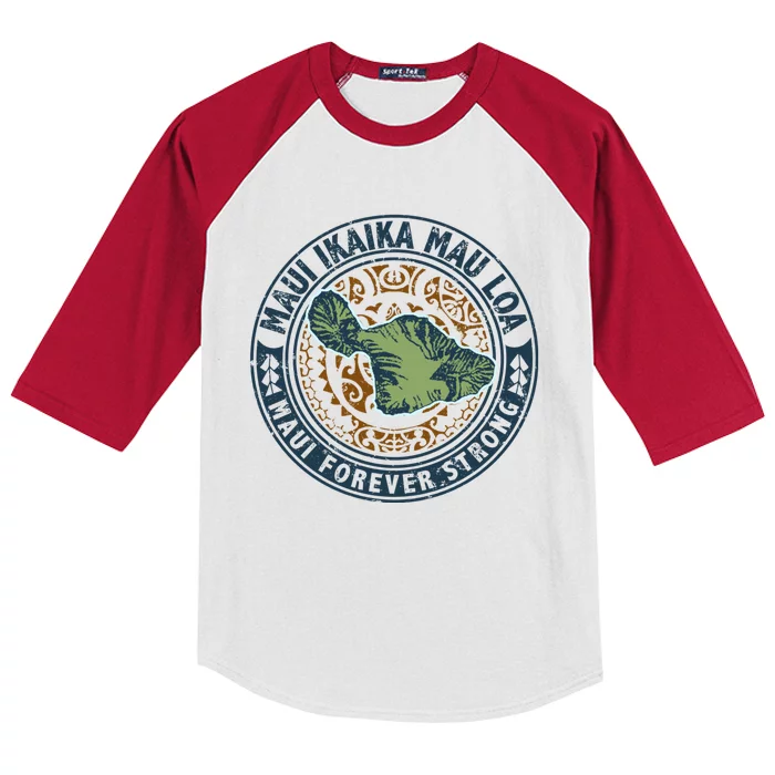 Pray For Maui Hawaii Strong Kids Colorblock Raglan Jersey