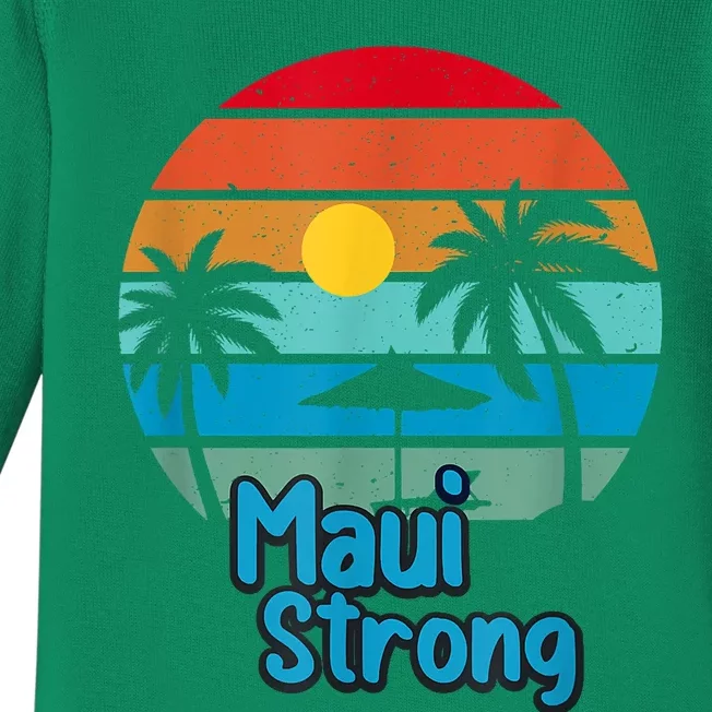 Pray For Maui Hawaii Strong Baby Long Sleeve Bodysuit