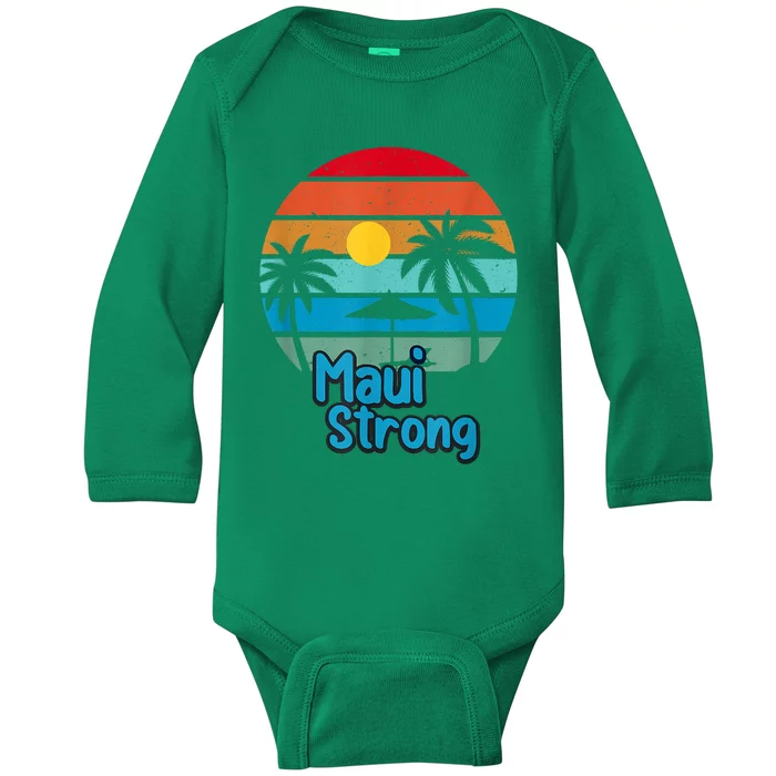 Pray For Maui Hawaii Strong Baby Long Sleeve Bodysuit