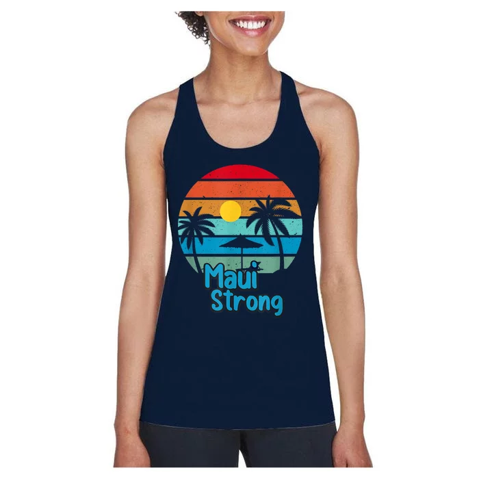 Pray For Maui Hawaii Strong Women's Racerback Tank