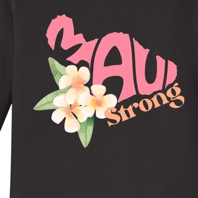 Pray For Maui Hawaii Strong Baby Long Sleeve Bodysuit