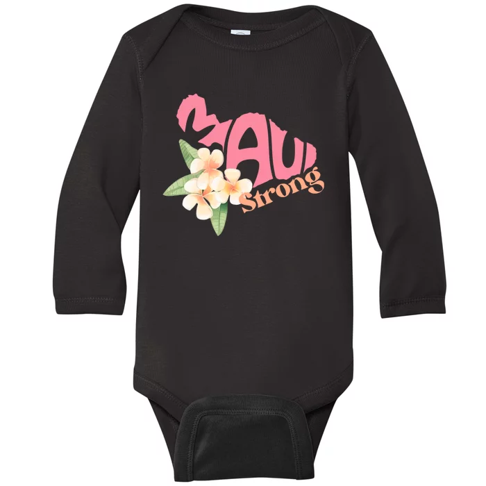 Pray For Maui Hawaii Strong Baby Long Sleeve Bodysuit