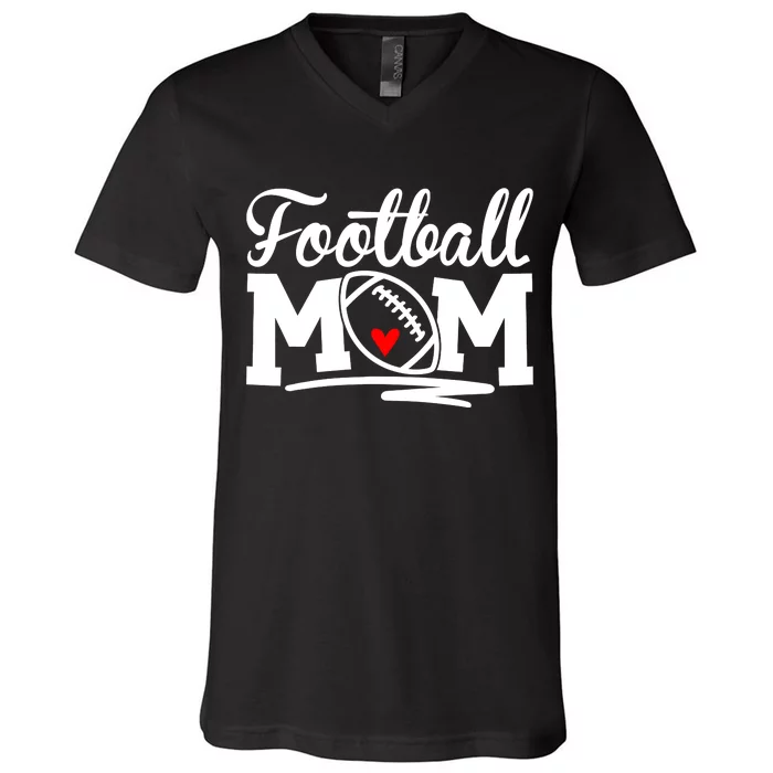 Proud Football Mom Supportive Mom Football Fun Mom V-Neck T-Shirt