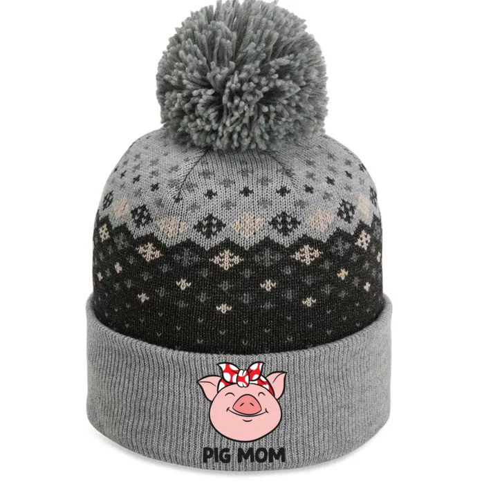 Pig Farmer Mom Love Pigs Pig Mom Cute Pig Lovers Gift The Baniff Cuffed Pom Beanie