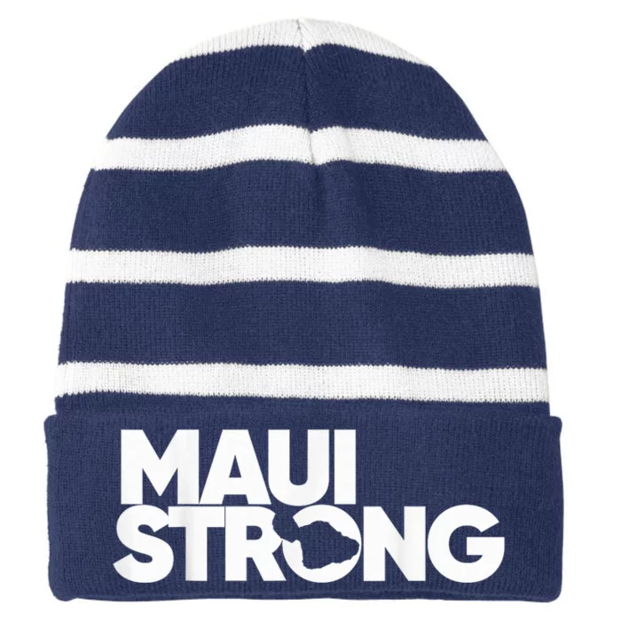 Pray for Maui Hawaii Strong Striped Beanie with Solid Band