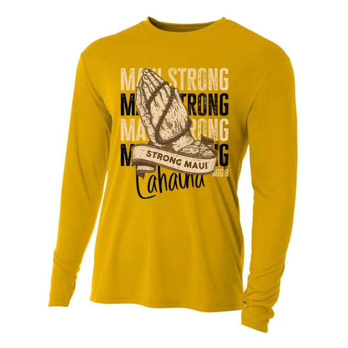 Pray For Maui Hawaii Strong Maui Lahaina Hawaiian Support Cooling Performance Long Sleeve Crew