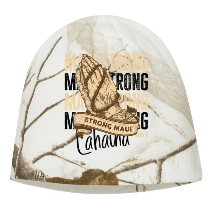 Pray For Maui Hawaii Strong Maui Lahaina Hawaiian Support Kati - Camo Knit Beanie